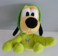 98. DOUDOU PELUCHE DISNEY PLUTO CHIEN PYJAMA VERT JAUNE NOIR  SOLEIL 15C EX ETAT