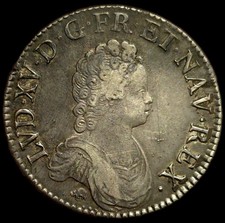 Écu Vertugadin 1717 Y Bourges
