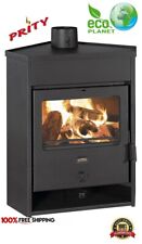 Poêle a Bois Cheminées Angulaire Prity AM D 12,5kw. Eco Planet  Eco Design