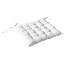 Galette de Chaise Piquée Uni "Panama" 38x38cm Blanc