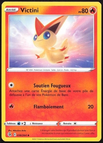 Carte pokémon victini - victini, 036/264
