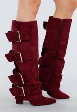 Bottes Femme Avec Revers Wine