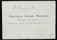 Henri MONDOR - carte de visite