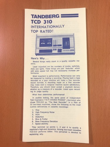 Tandberg tcd 310 sales - tcd,