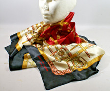 GRAND FOULARD,  Jean-Louis Scherrer Paris, vintage, équestre, mors, brides