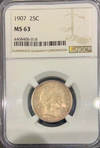 1907 barber quarter - barber, dollar