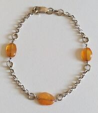 Bracelet argent massif mailles jaseron et pierres à identifier