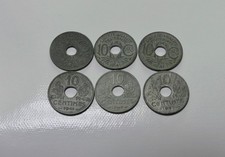 Lot de 6 pièces de 10 cent  Etat Français Zinc. Toutes différentes 
