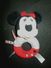 doudou hochet Minnie rouge noir gris nuage étoiles étiquettes DISNEY