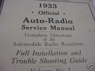 1933 official auto radio - 1933,