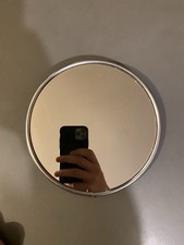 Ancien petit miroir mural ou à poser rond de barbier? nickelé chrome? vintage