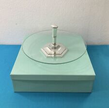 Plateau de service à fromages ERCUIS métal argenté & verre table 16x31 cm