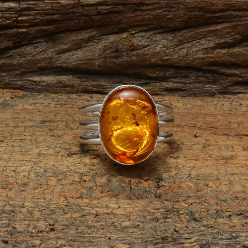 Bague artisanale ambre - en,