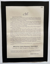 THEODORE DAUCHEZ Lesage FAIRE PART Labro Feuillade Milliroux Famechon 1903