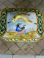 Grande Boite , Bonbonnière , en Faïence HB Quimper . Ancienne.