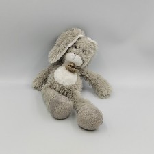 Doudou lapin gris blanc