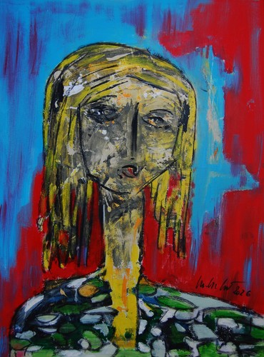 Art brut sur toile 80x60cm