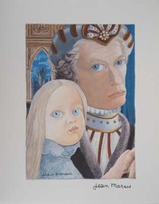 Jean MARAIS : Père et fille, Quadrichromie signée