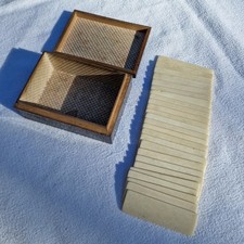 Boîte Ancienne À Jetons De Jeux En Os, Coffret Napoléon Bois Laqué Noir 19ème.N2