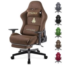 Kitinjoy Suede Gaming Chair, Ergonomic Office Chair, Desk Chair with Lumbar