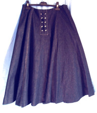 Jupe mi-longue T46 NEUVE bleu foncé style jean marque René HAZAN (RH)