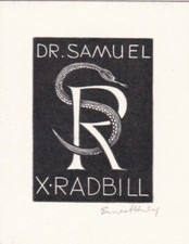 ✒ EX LIBRIS docteur Samuel X RADBILL par Ernest HUBER signé
