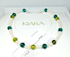 Collier Femme KIARA Ciel Venezia, Perles Cultivé Et Quartz Vert Émeraud, 42 CM