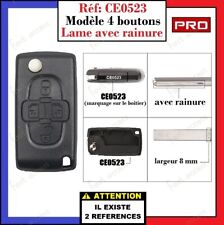 Coque de clé 4 boutons compatible Citroën C8, berlingo (Réf:CE0523) 