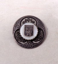 Superbe broche ancienne en métal et nacre - Broche vintage