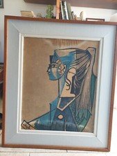 PICASSO HELIOGRAVURE BRAUN & CIE PORTRAIT DE JEUNE FEMME A LA CHAISE VERTE 1954 