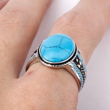 Bague Turquoise naturelle bleu