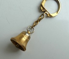 Ancien porte clé Cloche métal doré et son battant.