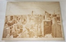 Pyrographie A4 Photo New York Skyline Laser Gravé Contreplaqué 