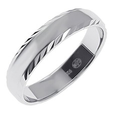 Bague alliance Homme 5mm en Argent 925 rhodié - Neuve - Taille 62 disponible