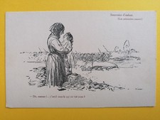 CPA Illustration Dessin SOUVENIRS d'ENFANT Les prisonniers passent GUERRE 14-18