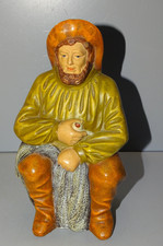 -ANCIENNE TIRELIRE A CASSER SOUVENIR de BORD de MER TERRE CUITE PECHEUR   D