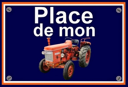 Plaque place mon tracteur - plaque,
