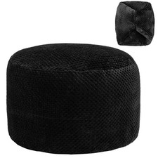 Unstuffed pouf ottoman - pouf, round