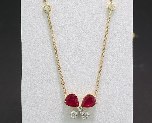 Collier rubis diamant en - rubis, et