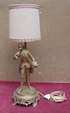 rare grande magnifique statue lampe moreau homme galant XIX h 49.5 cm