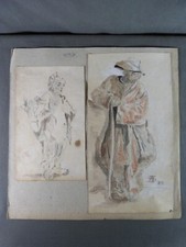 Paire d'Aquarelles Originales