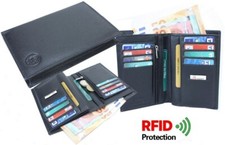 Portefeuille Homme Tout en Un  RFID en véritable Cuir