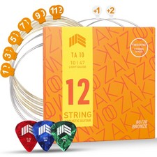 Cordes de guitare acoustique à 12 cordes cordes de guitare acoustique 80/20 e...