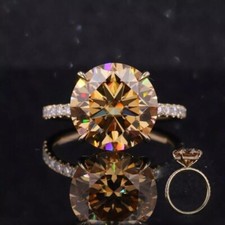 8 CT Champagne Traitée Bague