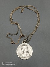Ancien Pendentif Médaille JEANNE D'ARC Domremy  1920 + chaine .