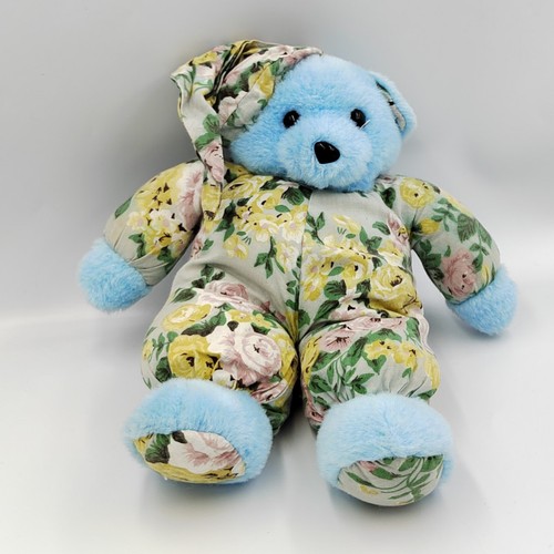 Ancienne peluche ours - , bleu