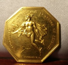 MÉDAILLE JETON DE VOEUX MdP 31mm Guerre Paix signé de puymaurin