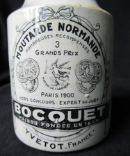 ANCIEN POT à MOUTARDE 19 EME BOCQUET YVETOT  12,5 CM moutardier mustard jar