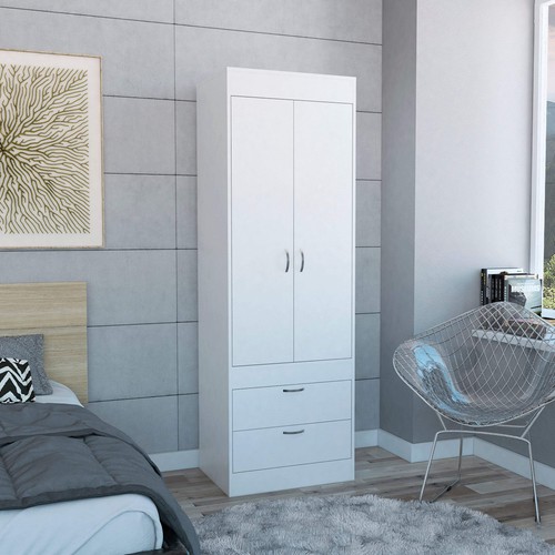 White armoire double door two - white,