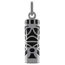 Pendentif Tiki polynésien en Argent 925 et Onyx - CHAÎNE en OPTION - Mixte